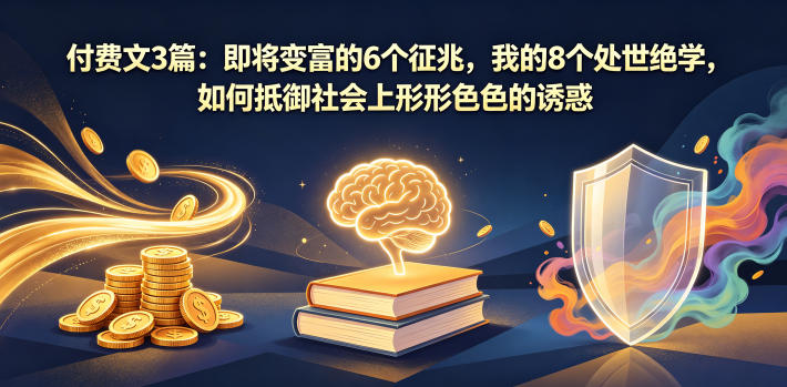 付费文3篇：即将变富的6个征兆，我的8个处世绝学，如何抵御社会上形形色色的诱惑-chywc