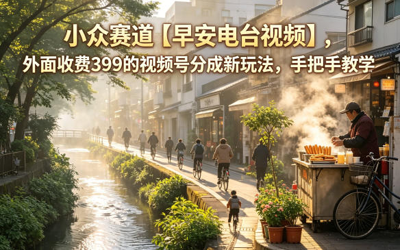 小众赛道【早安电台视频】，外面收费399的视频号分成新玩法，手把手教学-chywc