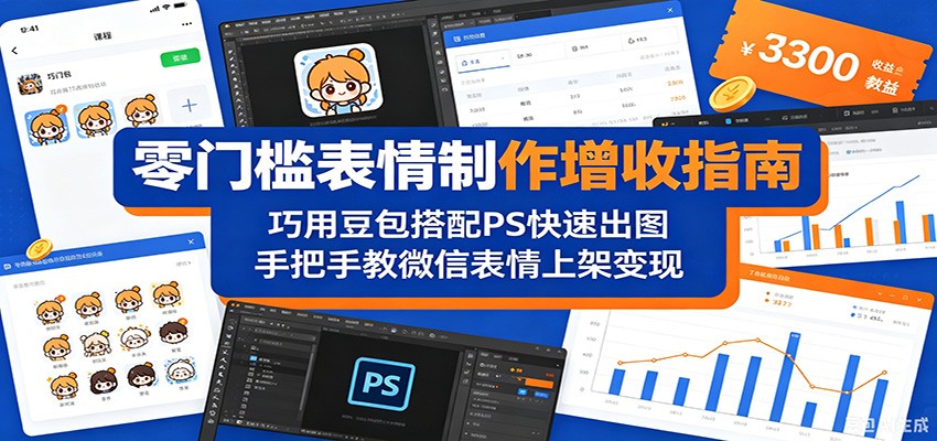 零门槛表情制作增收指南：巧用豆包搭配 PS 快速出图，手把手教微信表情上架变现-chywc