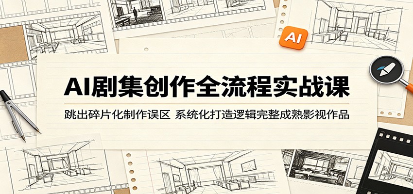 AI剧集创作全流程实战课：跳出碎片化制作误区，系统化打造逻辑完整成熟影视作品-chywc