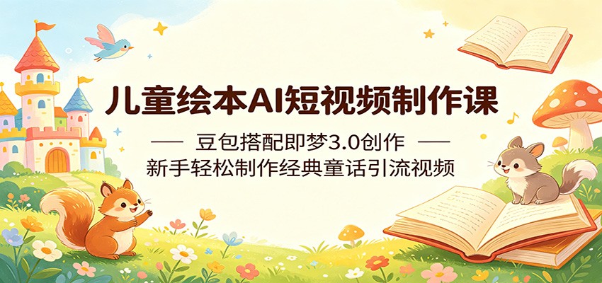 儿童绘本AI短视频制作课：豆包搭配即梦3.0创作，新手轻松制作经典童话引流视频-chywc