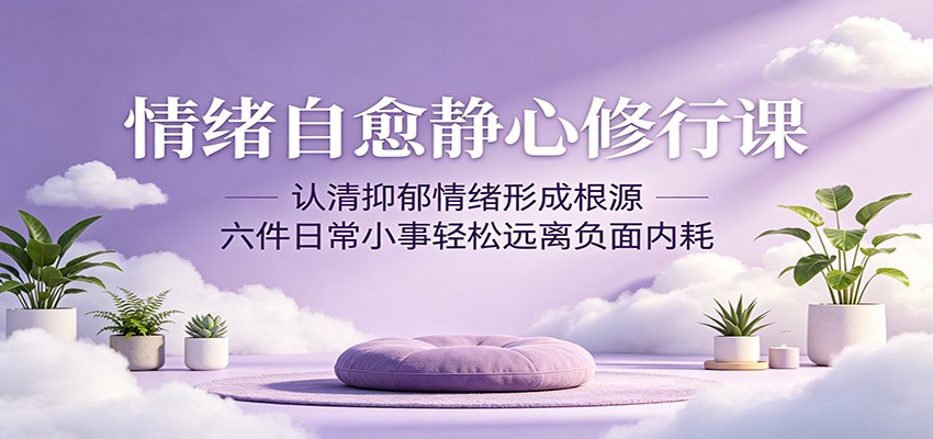 情绪自愈静心修行课：认清抑郁情绪形成根源，六件日常小事轻松远离负面内耗-chywc