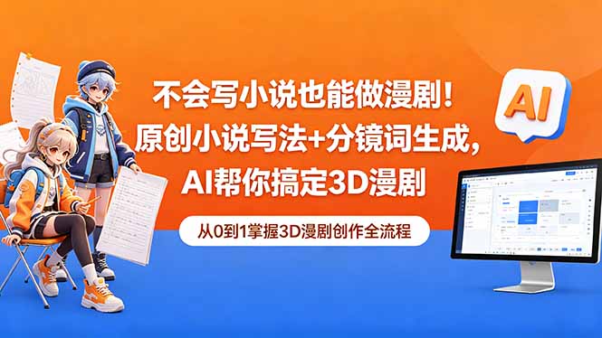 不会写小说也能做漫剧！原创小说写法+分镜词生成，AI帮你搞定3D漫剧-chywc