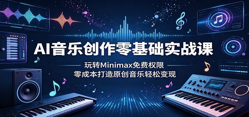 AI音乐创作零基础实战课：玩转Minimax免费权限，零成本打造原创音乐轻松变现-chywc