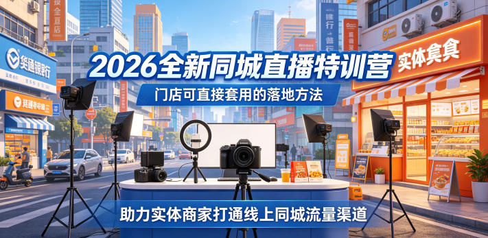 2026全新同城直播特训营，门店可直接套用的落地方法，助力实体商家打通线上同城流量渠道-chywc