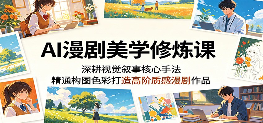 AI漫剧美学修炼课：深耕视觉叙事核心手法，精通构图色彩打造高阶质感漫剧作品-chywc