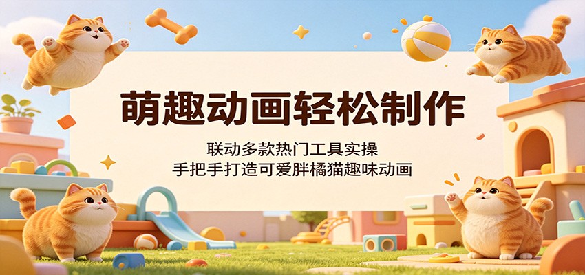 萌趣动画轻松制作，联动多款热门工具实操，手把手打造可爱胖橘猫趣味动画-chywc