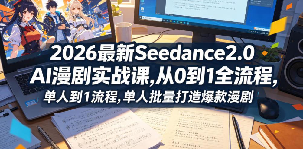 2026最新Seedance2.0 AI漫剧实战课,，从0到1全流程，单人批量打造爆款漫剧-chywc