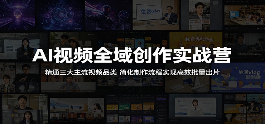 AI视频全域创作实战营：精通三大主流视频品类，简化制作流程实现高效批量出片-chywc