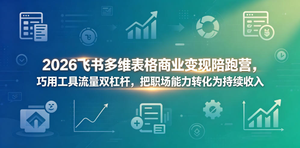 2026飞书多维表格商业变现陪跑营，巧用工具流量双杠杆，把职场能力转化为持续收入-chywc