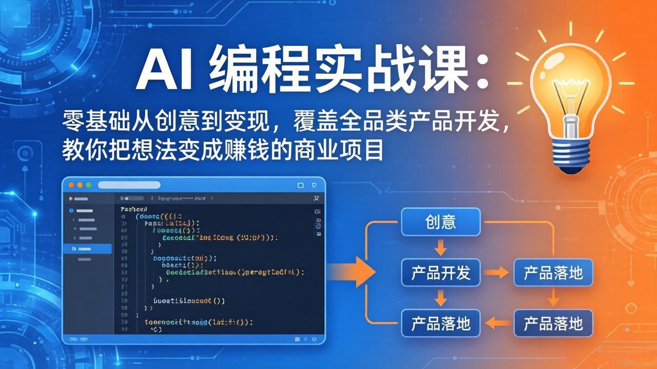 AI编程实战课-第三期-5月19更新：零基础从创意到变现，覆盖全品类产品开发，把想法变成赚钱项目-chywc