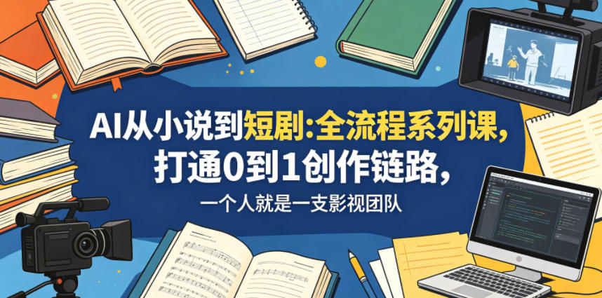 AI从小说到短剧全流程系列课，打通0到1创作链路，一个人就是一支影视团队-chywc