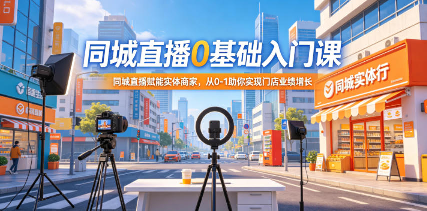 同城直播0基础入门课，同城直播赋能实体商家，从0-1助你实现门店业绩增长-chywc