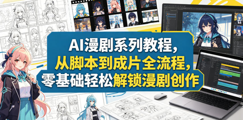 AI漫剧系列教程，从脚本到成片全流程，零基础轻松解锁漫剧创作-chywc