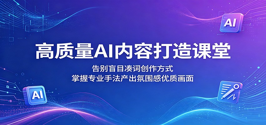 高质量AI内容打造课堂：告别盲目凑词创作方式，掌握专业手法产出氛围感优质画面-chywc