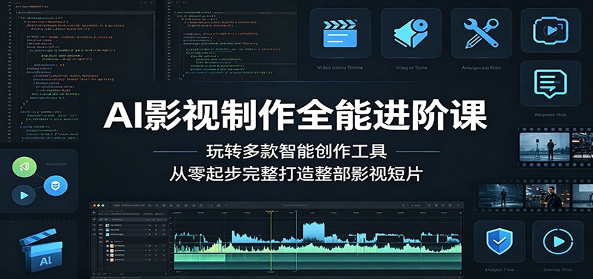 AI影视制作全能进阶课：玩转多款智能创作工具，从零起步完整打造整部影视短片-chywc