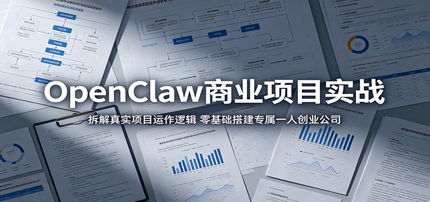 OpenClaw商业项目实战：拆解真实项目运作逻辑，零基础搭建专属一人创业公司-chywc