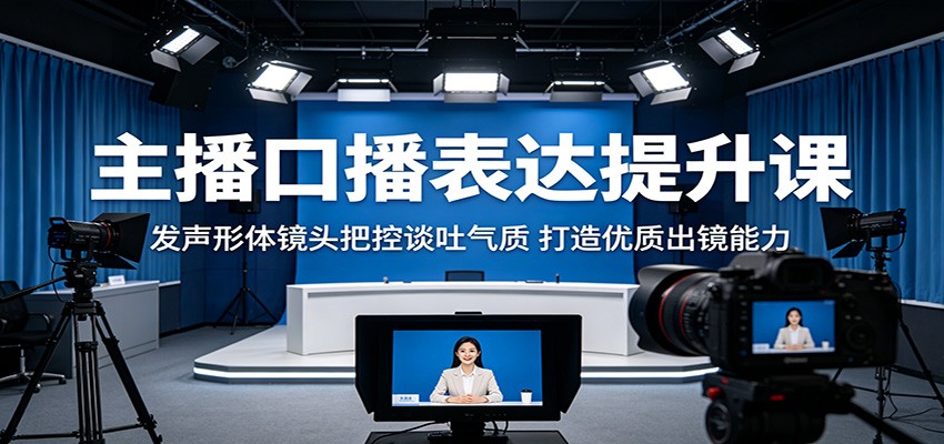 主播口播表达提升课：发声形体镜头把控谈吐气质，打造优质出镜能力-chywc