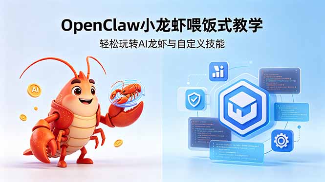 不用懂技术！OpenClaw小龙虾喂饭式教学，轻松玩转AI龙虾与自定义技能 (5月22更新-chywc
