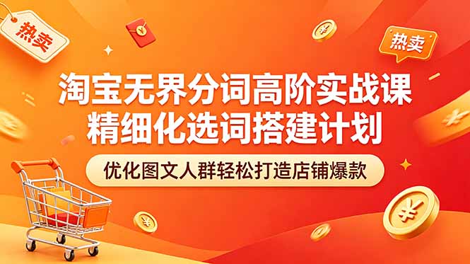淘宝无界分词高阶实战课 精细化选词搭建计划 优化图文人群轻松打造店铺爆款-chywc