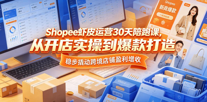Shopee虾皮运营30天陪跑课，从开店实操到爆款打造，稳步撬动跨境店铺盈利增收-chywc