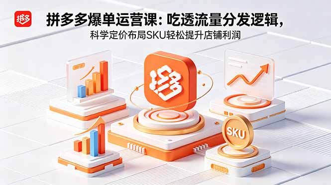拼多多爆单运营实战课：吃透流量分发逻辑，科学定价布局SKU轻松提升店铺利润-chywc
