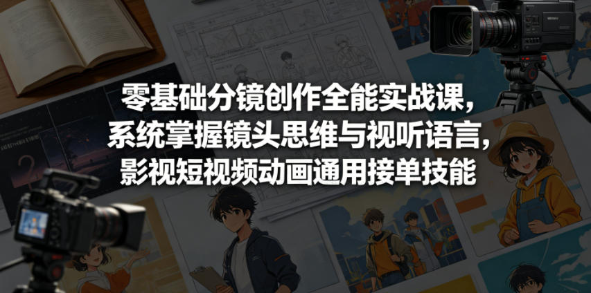 零基础分镜创作全能实战课，系统掌握镜头思维与视听语言，影视短视频动画通用接单技能-chywc