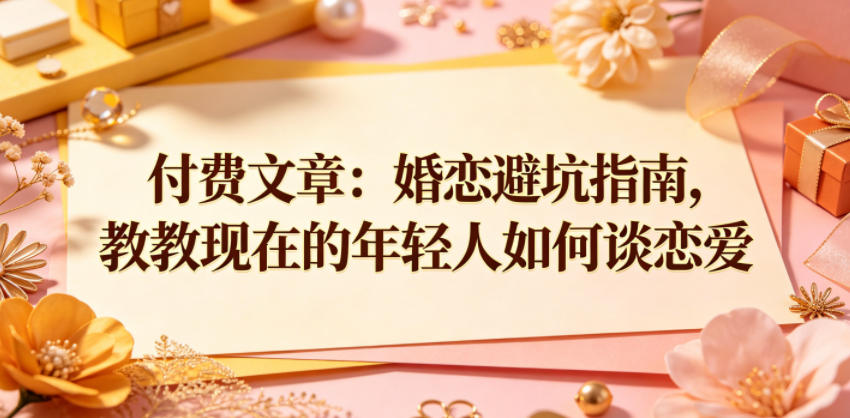 付费文章：婚恋避坑指南，教教现在的年轻人如何谈恋爱-chywc