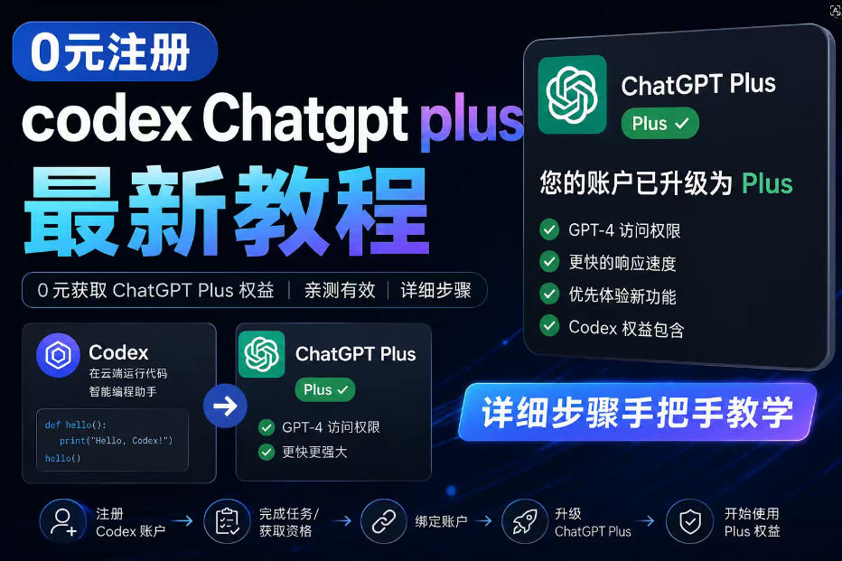 0元全自动注册codex gpt plus最新教程，0元获取GPT Plus权益，手把手详细教学-chywc