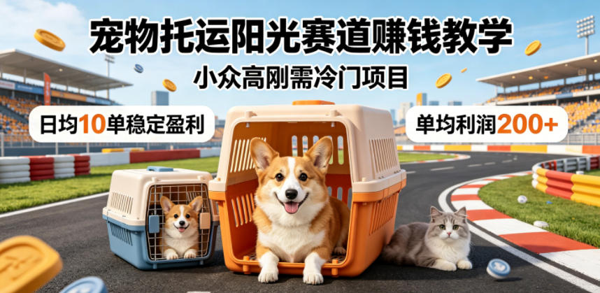 宠物托运阳光赛道賺钱教学，小众高刚需冷门项目，日均10单稳定盈利，单均利润200+-chywc