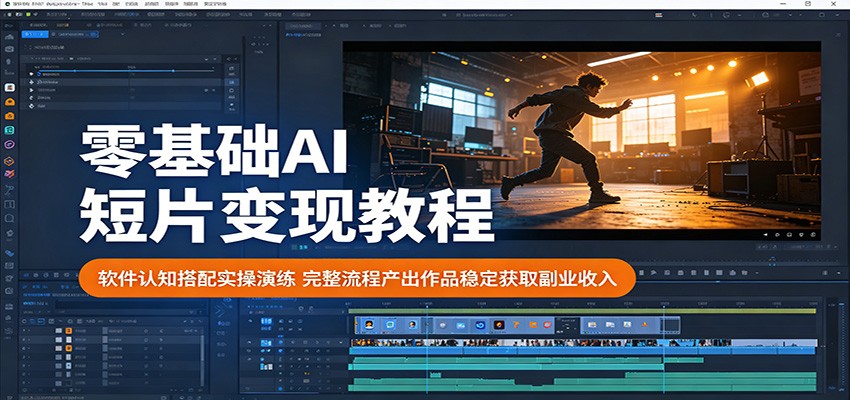 零基础AI短片变现教程：软件认知搭配实操演练，完整流程产出作品稳定获取副业收入-chywc
