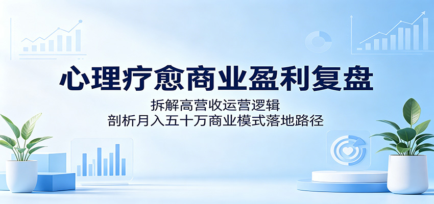 心理疗愈商业盈利复盘：拆解高营收运营逻辑，剖析月入五十万商业模式落地路径-chywc