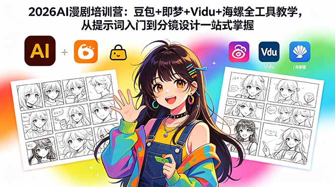 2026AI漫剧培训营：豆包+即梦+Vidu+海螺全工具教学，从提示词入门到分镜设计一站式掌握-chywc