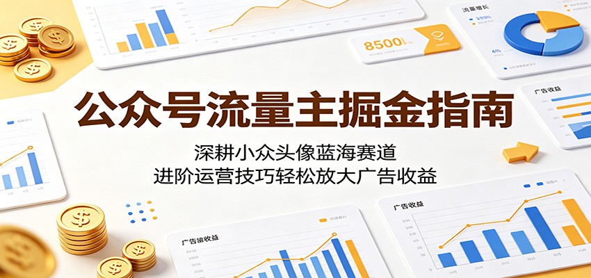 公众号流量主掘金指南：深耕小众头像蓝海赛道，进阶运营技巧轻松放大广告收益-chywc