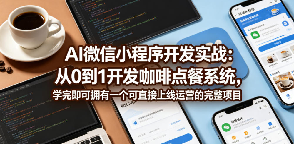 AI微信小程序开发实战：从0到1开发咖啡点餐系统，学完即可拥有一个可直接上线运营的完整项目-chywc
