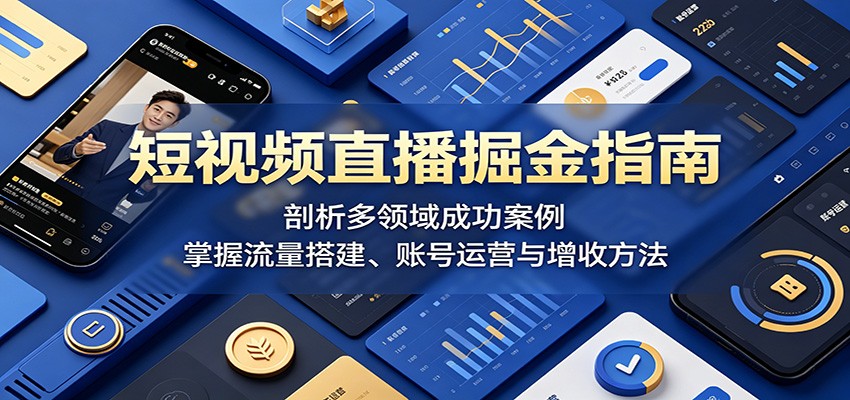 短视频直播掘金指南：剖析多领域成功案例，掌握流量搭建、账号运营与增收方法-chywc