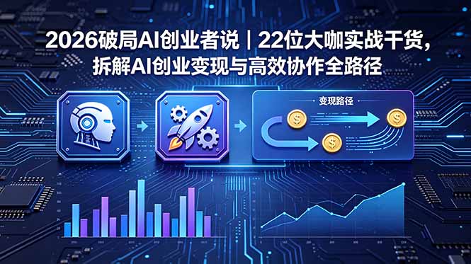2026 破局 AI 创业者说｜22 位大咖实战干货，拆解 AI 创业变现与高效协作全路径-chywc