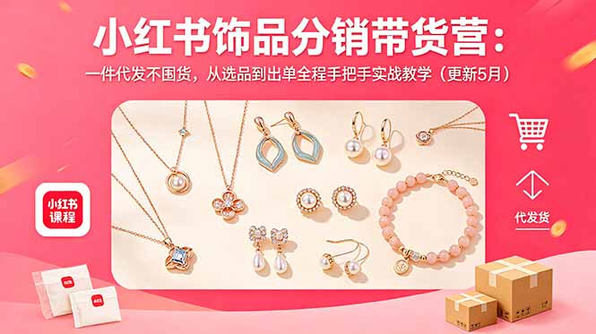 小红书饰品分销带货营：一件代发不囤货，从选品到出单全程手把手实战教学(更新5月-chywc