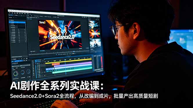 AI剧作全系列实战课：Seedance2.0+Sora2全流程，从改编到成片，批量产出高质量短剧-chywc