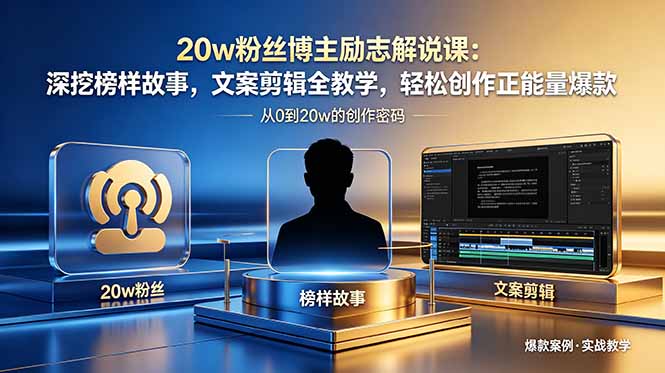 20w粉丝博主励志解说课：深挖榜样故事，文案剪辑全教学，轻松创作正能量爆款-chywc