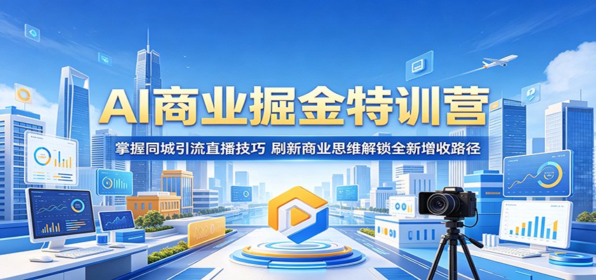 AI商业掘金特训营：掌握同城引流直播技巧，刷新商业思维解锁全新增收路径-chywc