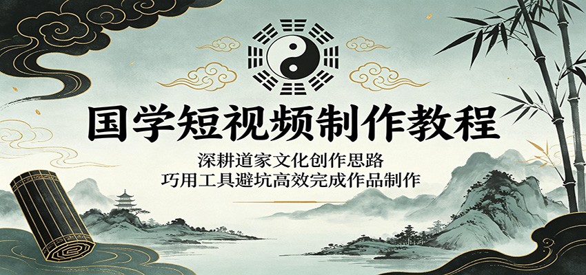 国学短视频制作教程：深耕道家文化创作思路，巧用工具避坑高效完成作品制作-chywc