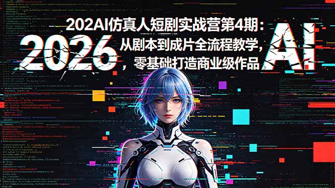 2026AI仿真人短剧实战营第4期：从剧本到成片全流程教学，零基础打造商业级作品-chywc