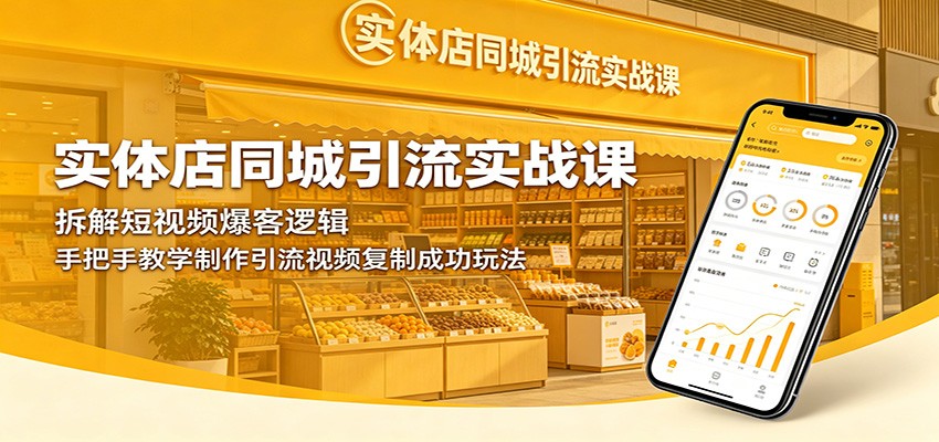 实体店同城引流实战课：拆解短视频爆客逻辑，手把手教学制作引流视频复制成功玩法-chywc