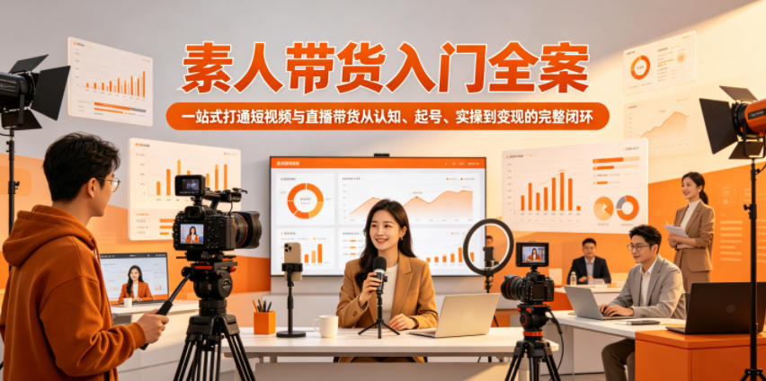 素人带货入门全案，一站式打通短视频与直播带货从认知、起号、实操到变现的完整闭环-chywc