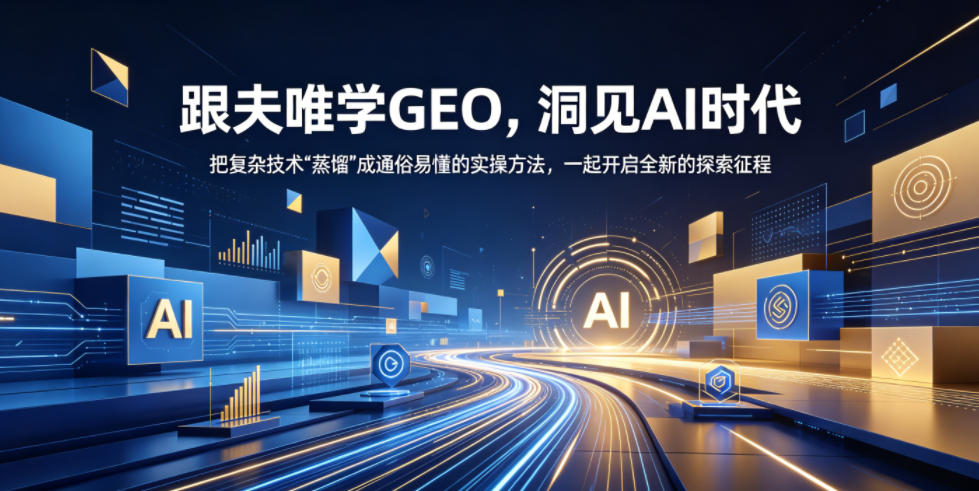 跟夫唯学GEO，洞见AI时代，把复杂技术“蒸馏”成通俗易懂的实操方法，一起开启全新的探索征程-chywc