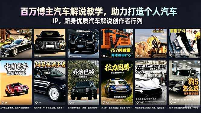 百万博主汽车解说教学，助力打造个人汽车 IP，跻身优质汽车解说创作者行列-chywc