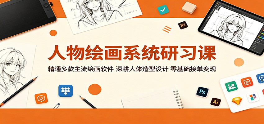 人物绘画系统研习课：精通多款主流绘画软件，深耕人体造型设计，零基础接单变现-chywc
