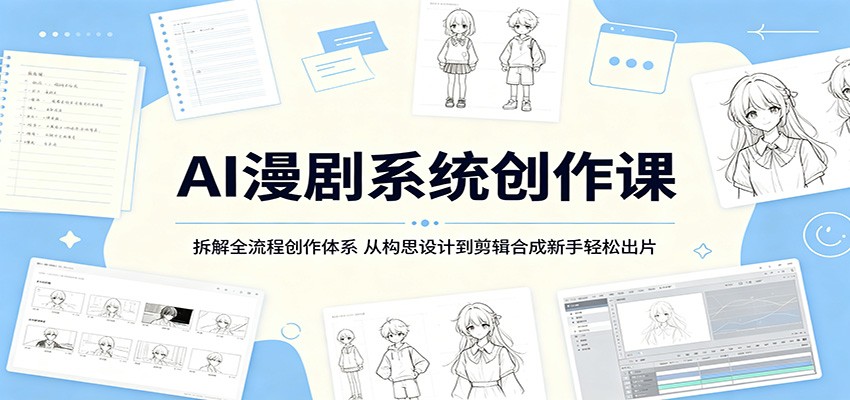 AI漫剧系统创作课：拆解全流程创作体系，从构思设计到剪辑合成新手轻松出片-chywc