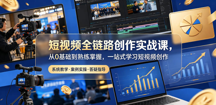 短视频全链路创作实战课，从0基础到熟练掌握，一站式学习短视频创作-chywc
